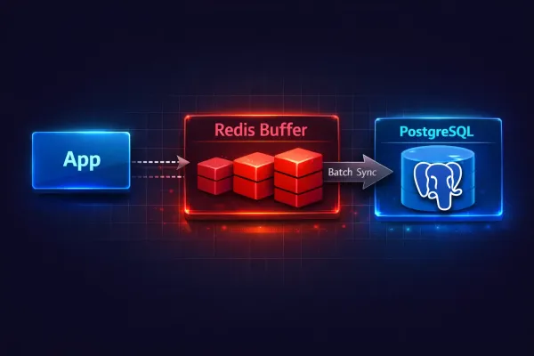 Buffered counter flow — Redis as a write buffer between your app and the database